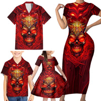 When Is Was Born The Devil Family Matching Short Sleeve Bodycon Dress and Hawaiian Shirt - Wonder Print Shop