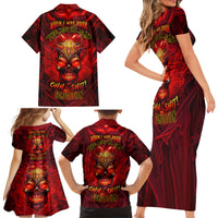 When Is Was Born The Devil Family Matching Short Sleeve Bodycon Dress and Hawaiian Shirt - Wonder Print Shop