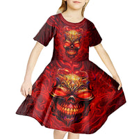 When Is Was Born The Devil Kid Short Sleeve Dress - Wonder Print Shop