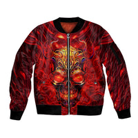 When Is Was Born The Devil Sleeve Zip Bomber Jacket - Wonder Print Shop