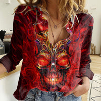 When Is Was Born The Devil Women Casual Shirt - Wonder Print Shop