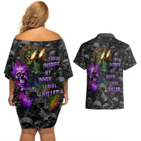 You Inspire My Inner Serial Killer Couples Matching Off Shoulder Short Dress and Hawaiian Shirt - Wonder Print Shop