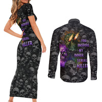 You Inspire My Inner Serial Killer Couples Matching Short Sleeve Bodycon Dress and Long Sleeve Button Shirts - Wonder Print Shop