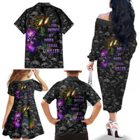 You Inspire My Inner Serial Killer Family Matching Off Shoulder Long Sleeve Dress and Hawaiian Shirt - Wonder Print Shop