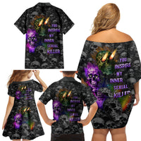 You Inspire My Inner Serial Killer Family Matching Off Shoulder Short Dress and Hawaiian Shirt - Wonder Print Shop