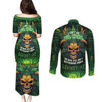 I Can't Go To Hell The Devil Still Has A Restraining Order Against Me Couples Matching Puletasi Dress and Long Sleeve Button Shirts - Wonder Print Shop