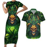 I Can't Go To Hell The Devil Still Has A Restraining Order Against Me Couples Matching Short Sleeve Bodycon Dress and Hawaiian Shirt - Wonder Print Shop