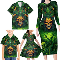I Can't Go To Hell The Devil Still Has A Restraining Order Against Me Family Matching Long Sleeve Bodycon Dress and Hawaiian Shirt - Wonder Print Shop