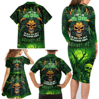I Can't Go To Hell The Devil Still Has A Restraining Order Against Me Family Matching Long Sleeve Bodycon Dress and Hawaiian Shirt - Wonder Print Shop