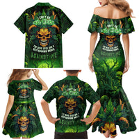 I Can't Go To Hell The Devil Still Has A Restraining Order Against Me Family Matching Mermaid Dress and Hawaiian Shirt - Wonder Print Shop