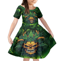 I Can't Go To Hell The Devil Still Has A Restraining Order Against Me Kid Short Sleeve Dress - Wonder Print Shop