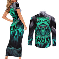 If I'm Too Quiet And Smiling You Might Want To Couples Matching Short Sleeve Bodycon Dress and Long Sleeve Button Shirts - Wonder Print Shop