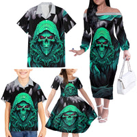 If I'm Too Quiet And Smiling You Might Want To Family Matching Off Shoulder Long Sleeve Dress and Hawaiian Shirt - Wonder Print Shop