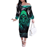 If I'm Too Quiet And Smiling You Might Want To Family Matching Off Shoulder Long Sleeve Dress and Hawaiian Shirt - Wonder Print Shop