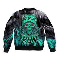 If I'm Too Quiet And Smiling You Might Want To Sleeve Zip Bomber Jacket - Wonder Print Shop