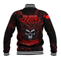 I'm Never Alone My Demon Are With Me 247 Baseball Jacket - Wonder Print Shop