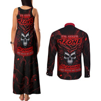 I'm Never Alone My Demon Are With Me 247 Couples Matching Tank Maxi Dress and Long Sleeve Button Shirts - Wonder Print Shop