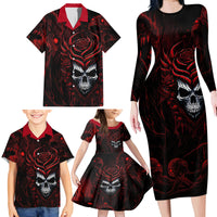 I'm Never Alone My Demon Are With Me 247 Family Matching Long Sleeve Bodycon Dress and Hawaiian Shirt - Wonder Print Shop