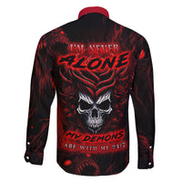I'm Never Alone My Demon Are With Me 247 Family Matching Long Sleeve Bodycon Dress and Hawaiian Shirt - Wonder Print Shop