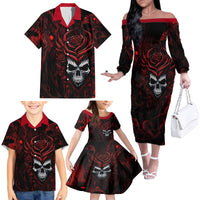 I'm Never Alone My Demon Are With Me 247 Family Matching Off Shoulder Long Sleeve Dress and Hawaiian Shirt - Wonder Print Shop