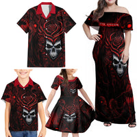 I'm Never Alone My Demon Are With Me 247 Family Matching Off Shoulder Maxi Dress and Hawaiian Shirt - Wonder Print Shop