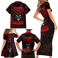 I'm Never Alone My Demon Are With Me 247 Family Matching Short Sleeve Bodycon Dress and Hawaiian Shirt - Wonder Print Shop