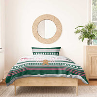 Christmas Cookies Bite Me Bedding Set with Gingerbread Man Candy Canes and Snowflake Tree - Wonder Print Shop