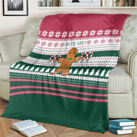 Christmas Cookies Bite Me Blanket with Gingerbread Man Candy Canes and Snowflake Tree - Wonder Print Shop