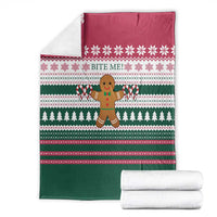 Christmas Cookies Bite Me Blanket with Gingerbread Man Candy Canes and Snowflake Tree - Wonder Print Shop