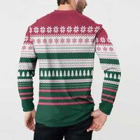 Christmas Cookies Bite Me Button Sweatshirt with Gingerbread Man Candy Canes and Snowflake Tree - Wonder Print Shop