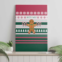 Christmas Cookies Bite Me Canvas Wall Art with Gingerbread Man Candy Canes and Snowflake Tree - Wonder Print Shop