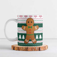 Christmas Cookies Bite Me Ceramic Mug with Gingerbread Man Candy Canes and Snowflake Tree - Wonder Print Shop
