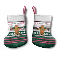 Christmas Cookies Bite Me Christmas Stocking with Gingerbread Man Candy Canes and Snowflake Tree - Wonder Print Shop
