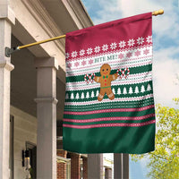 Christmas Cookies Bite Me Garden Flag with Gingerbread Man Candy Canes and Snowflake Tree - Wonder Print Shop