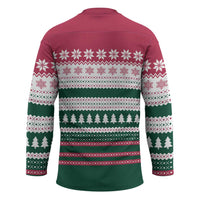 Christmas Cookies Bite Me Hockey Jersey with Gingerbread Man Candy Canes and Snowflake Tree - Wonder Print Shop