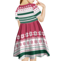 Christmas Cookies Bite Me Kid Short Sleeve Dress with Gingerbread Man Candy Canes and Snowflake Tree - Wonder Print Shop