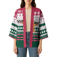 Christmas Cookies Bite Me Kimono with Gingerbread Man Candy Canes and Snowflake Tree - Wonder Print Shop