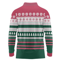 Christmas Cookies Bite Me Long Sleeve Polo Shirt with Gingerbread Man Candy Canes and Snowflake Tree - Wonder Print Shop