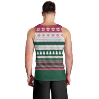 Christmas Cookies Bite Me Men Tank Top with Gingerbread Man Candy Canes and Snowflake Tree - Wonder Print Shop
