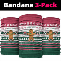 Christmas Cookies Bite Me Neck Gaiter with Gingerbread Man Candy Canes and Snowflake Tree - Wonder Print Shop