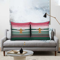 Christmas Cookies Bite Me Pillow Cover with Gingerbread Man Candy Canes and Snowflake Tree - Wonder Print Shop