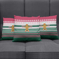 Christmas Cookies Bite Me Pillow Cover with Gingerbread Man Candy Canes and Snowflake Tree - Wonder Print Shop