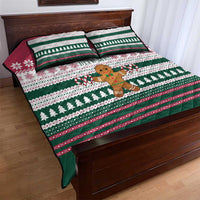 Christmas Cookies Bite Me Quilt Bed Set with Gingerbread Man Candy Canes and Snowflake Tree - Wonder Print Shop