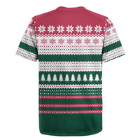 Christmas Cookies Bite Me Rugby Jersey with Gingerbread Man Candy Canes and Snowflake Tree - Wonder Print Shop