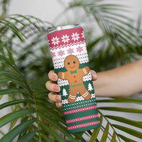 Christmas Cookies Bite Me Skinny Tumbler with Gingerbread Man Candy Canes and Snowflake Tree - Wonder Print Shop