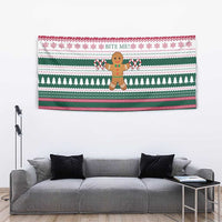 Christmas Cookies Bite Me Tapestry with Gingerbread Man Candy Canes and Snowflake Tree - Wonder Print Shop