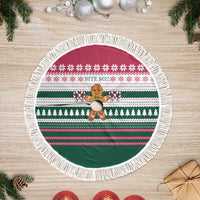 Christmas Cookies Bite Me Tree Skirt with Gingerbread Man Candy Canes and Snowflake Tree - Wonder Print Shop