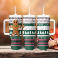 Christmas Cookies Bite Me Tumbler With Handle with Gingerbread Man Candy Canes and Snowflake Tree - Wonder Print Shop