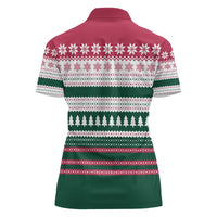 Christmas Cookies Bite Me Women Polo Shirt with Gingerbread Man Candy Canes and Snowflake Tree - Wonder Print Shop