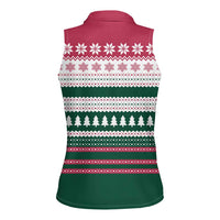 Christmas Cookies Bite Me Women Sleeveless Polo Shirt with Gingerbread Man Candy Canes and Snowflake Tree - Wonder Print Shop